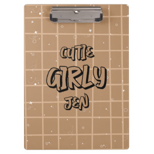 Süße Girly Brown Gingham Klemmbrett
