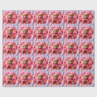 Süße glänzende Teddy-Liebe-Geschenkpapier🧸💖  Geschenkpapier
