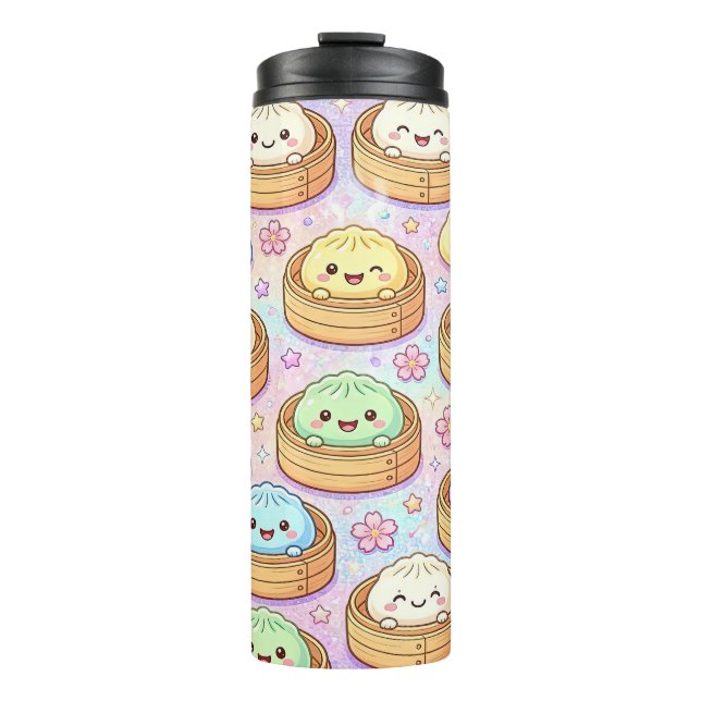Süße Glitter-Kawaii-Klöße Thermosbecher (Vorderseite)