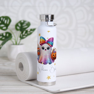 Süße Glitter-Schleife-Geist-Halloween-Kaffeetasse Trinkflasche