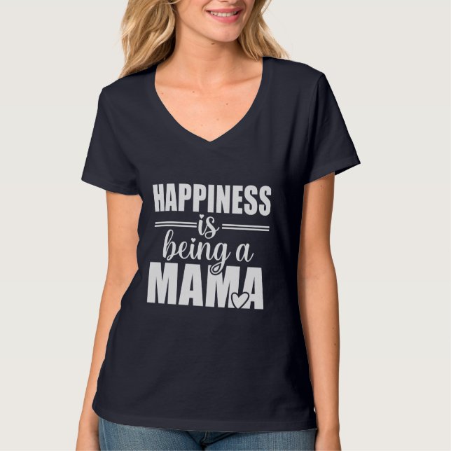 Süße Glück Mama Wortkunst T-Shirt (Vorderseite)