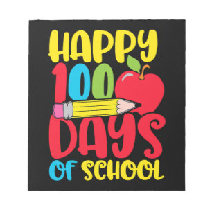 Süße glückliche 100 Tage Schule Lehrer und Kinder  Notizblock