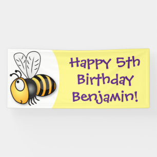 Süße glückliche Bienen-Cartoon-Illustration Banner