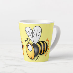 Süße glückliche Bienen-Cartoon-Illustration Milchtasse