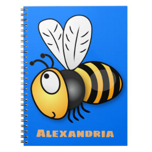 Süße glückliche Bienen-Cartoon-Illustration Notizblock