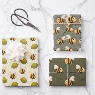 Süße glückliche Bienen Geschenkpapier Set