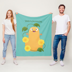 Süße glückliche Butternuss-Kürbis-Kartoffel-Zeiche Fleecedecke