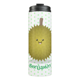 Süße glückliche Durian-Cartoon-Illustration Thermosbecher
