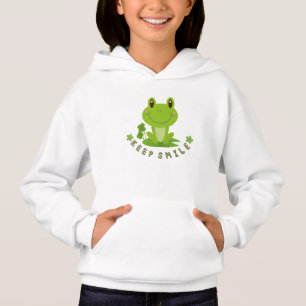 Süße glückliche Frosch-Hoodie für Mädchen mit „Kee Hoodie