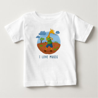 Süße glückliche Giraffen-Cartoons Personalisiertes Baby T-shirt