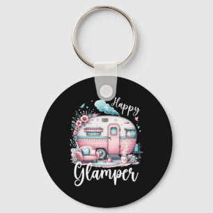 Süße glückliche Glamper-Wohnwagen-Camping-Glamping Schlüsselanhänger
