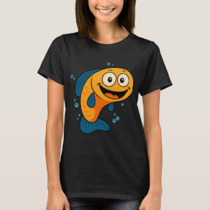 Süße glückliche Goldfische â€“ Cartoon-Tier-Ozean- T-Shirt
