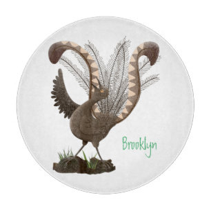 Süße glückliche großartige Lyrebird-Cartoon-Illust Schneidebrett