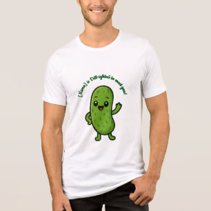 Süße glückliche Gurke Kawaii Cartoon - Personalisi Tri-Blend Shirt