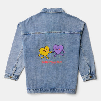 Süße glückliche Herzfreunde Jeansjacke
