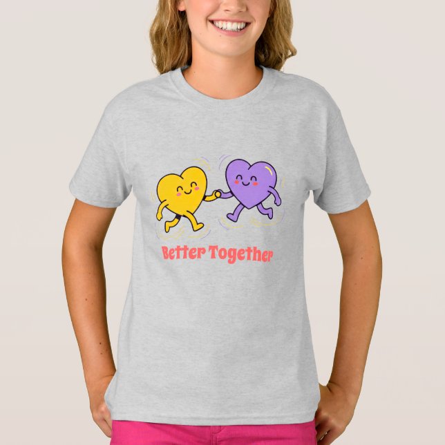 Süße glückliche Herzfreunde T-Shirt (Vorderseite)