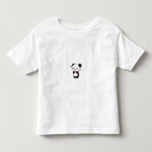 Süße glückliche Kawaii-Panda-Bär mit Herz-Kunst Kleinkind T-shirt
