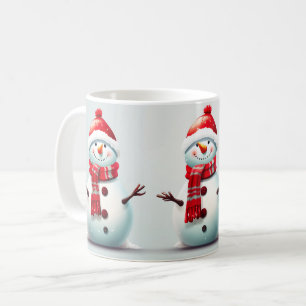 Süße glückliche Kinder Winter Schneemann Kaffeetasse
