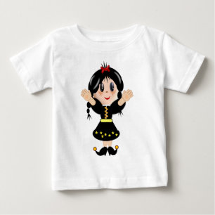 Süße glückliche kleine Mädchen-Cartoonfigur Baby T-shirt