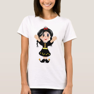 Süße glückliche kleine Mädchen-Comicfigur T-Shirt