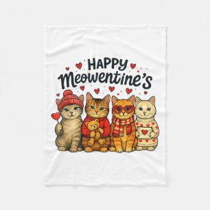 Süße glückliche Meowentines Valentinstag Katzen li Fleecedecke