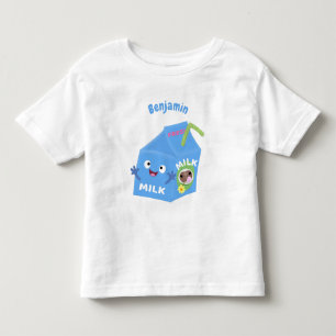 Süße glückliche Milchverpackung Charakter Cartoon Kleinkind T-shirt