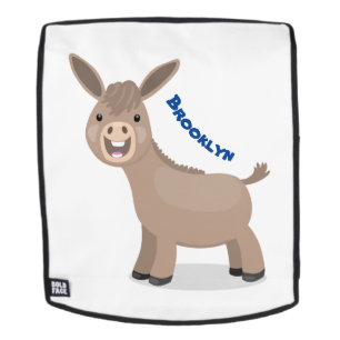 Süße glückliche Miniatur-Esel-Cartoon-Illustration Rucksack