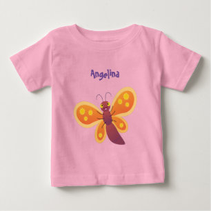 Süße glückliche orange Schmetterlings-Cartoon-Illu Baby T-shirt
