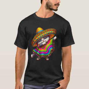 Süße glückliche Party mexikanische Katze Dabbing P T-Shirt