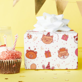 Süße glückliche Partytier-Verpackungspapier Geschenkpapier