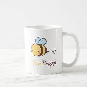 Süße glückliche positive Biene Pun Kaffeetasse