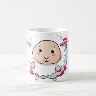 Süße glückliche Schaf Kawaii Tier Kaffeetasse