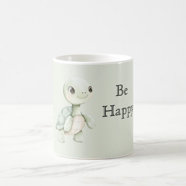 Süße glückliche Schildkröte Kaffeetasse (Mittel)