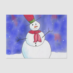 Süße glückliche Schneemann-Illustration Seidenpapier