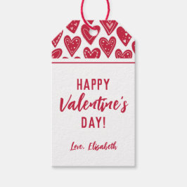 Süße glückliche Valentinstag-Rote Herzen Geschenkanhänger