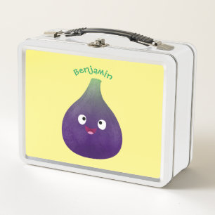Süße glückliche violette Feigenfrucht Cartoon Metall Brotdose