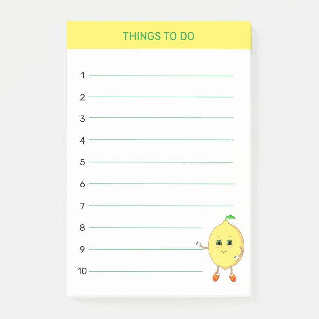Süße glückliche Zitrone Dinge zu tun Post-it Klebezettel (Vorderseite)