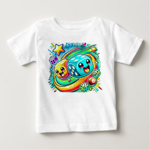 Süße Glückswürfel-Baby-T-Shirt – Farbige Kawaii Baby T-shirt