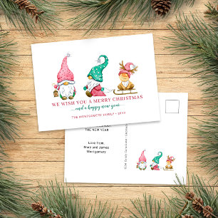 Süße Gnom-Weihnachten Feiertagspostkarte