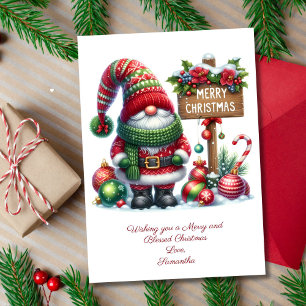 Süße Gnom Weihnachtsmann Weihnachtsfeiertag Karte
