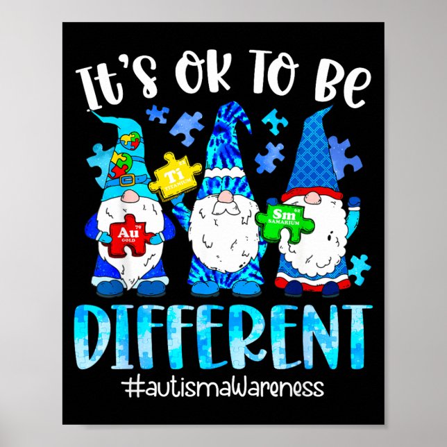 Süße Gnome Autismus-Bewusstsein anders zu sein Puz Poster (Vorne)