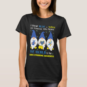 Süße Gnome Frieden Liebe Down-Syndrom-Bewusstsein T-Shirt