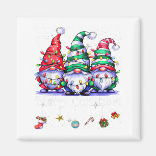 Süße Gnome Frohe Weihnachten Licht Familie Gnom We Magnet