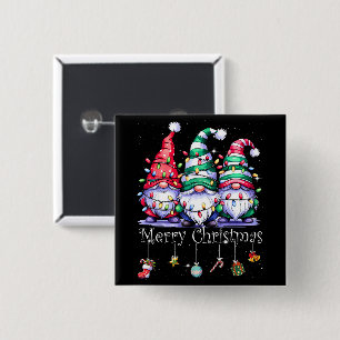 Süße Gnome Frohe Weihnachtslicht Familie Gnom Button