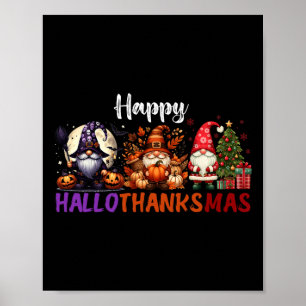Süße Gnome Frohes Hallodanksmas Halloween Erntedan Poster