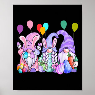 Süße Gnome Ostereier Ballons Lustiger Gnom Ostern Poster