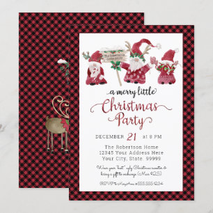 Süße Gnome Rentiere Fröhliche kleine Weihnachtspar Feiertagskarte