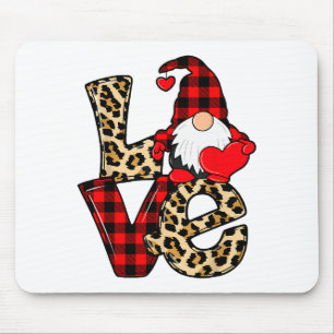 Süße Gnome Valentinstag Liebe Leopard Karo Paar M Mousepad