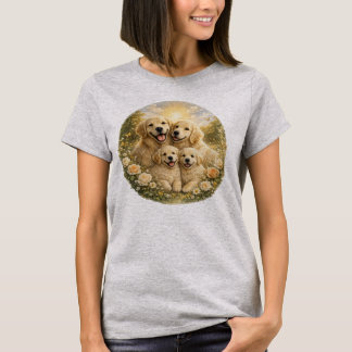 Süße Golden Cream Retriever Familie T-Shirt