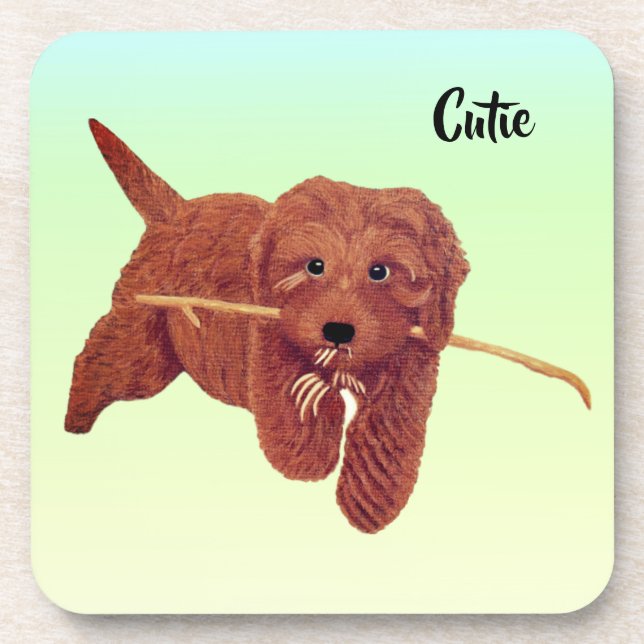 Süße Golden Doodle Untersetzer (Vorderseite)